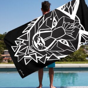 Towel White Wolf - Black